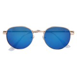 Modré zrkadlové slnečné okuliare "Oval Classic"