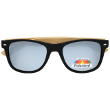 Strieborné drevené polarizačné okuliare Wayfarer "Wood"