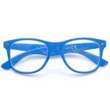 Modré číre okuliare Wayfarer