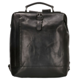 Čierny objemný ruksak z pravej kože „Fashionable“
