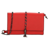 Červená zdobená crossbody kabelka s retiazkou „Bling“