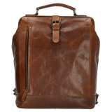 Hnedý objemný ruksak z pravej kože „Fashionable“