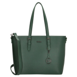 Zelená veľká shopper kabelka s príveskom „Rachel“