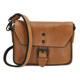 Hnedá kožená crossbody kabelka s príveskom „Alex“