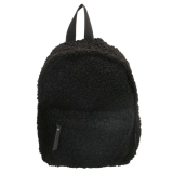 Čierny huňatý vintage batoh „Teddy“