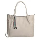 Béžová objemná shopper kabelka s príveskom „Charlotte“