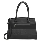 Čierna elegantná pruhovaná kabelka na rameno „Maddie“