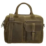 Zelená praktická kožená kabelka na notebook „Logic“