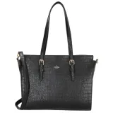 Čierna dámska vrúbkovaná shopper kabelka „Mavie“