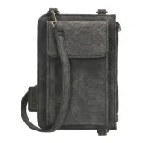 Čierna vrúbkovaná kabelka na mobil „Mamba“