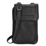 Čierna kožená kabelka na mobil „Georgia“