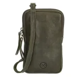 Zelená kožená kabelka na mobil „Skylar“