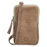 Béžová kožená kabelka na mobil „Skylar“