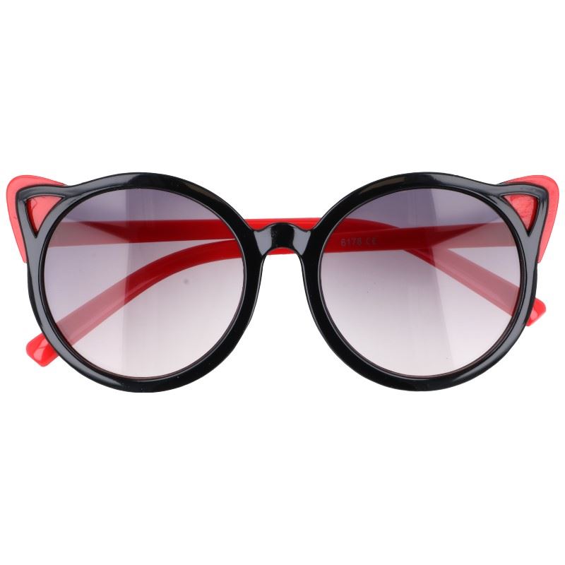 Červeno-čierne špicaté slnečné okuliare pre deti &quot;Tiger&quot;
