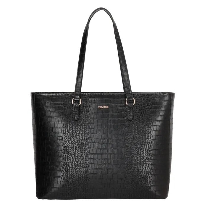 E-shop Čierna vrúbkovaná shopper kabelka „Olympia“