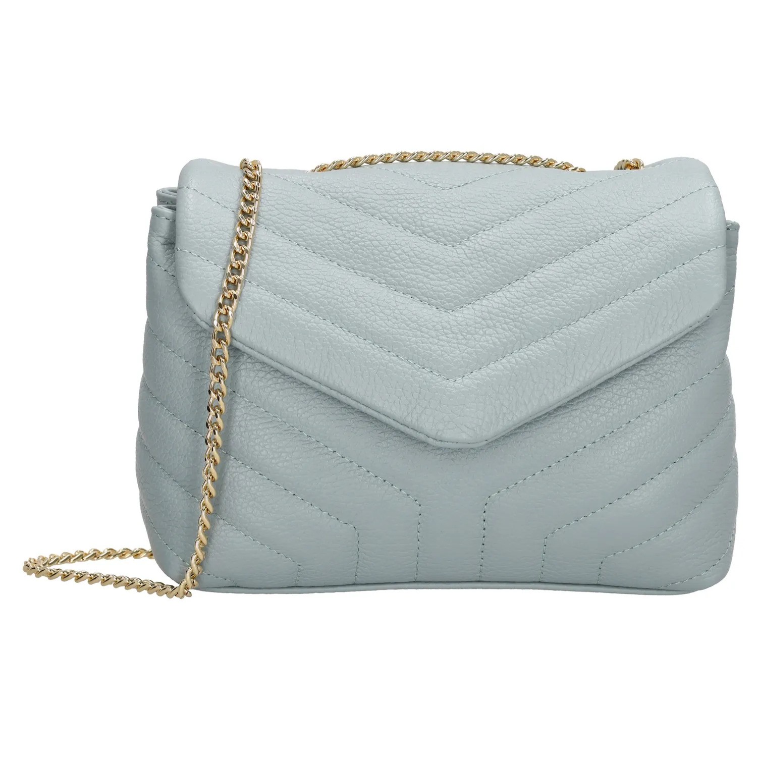 Svetlomodrá luxusná kožená crossbody kabelka "Eminence"