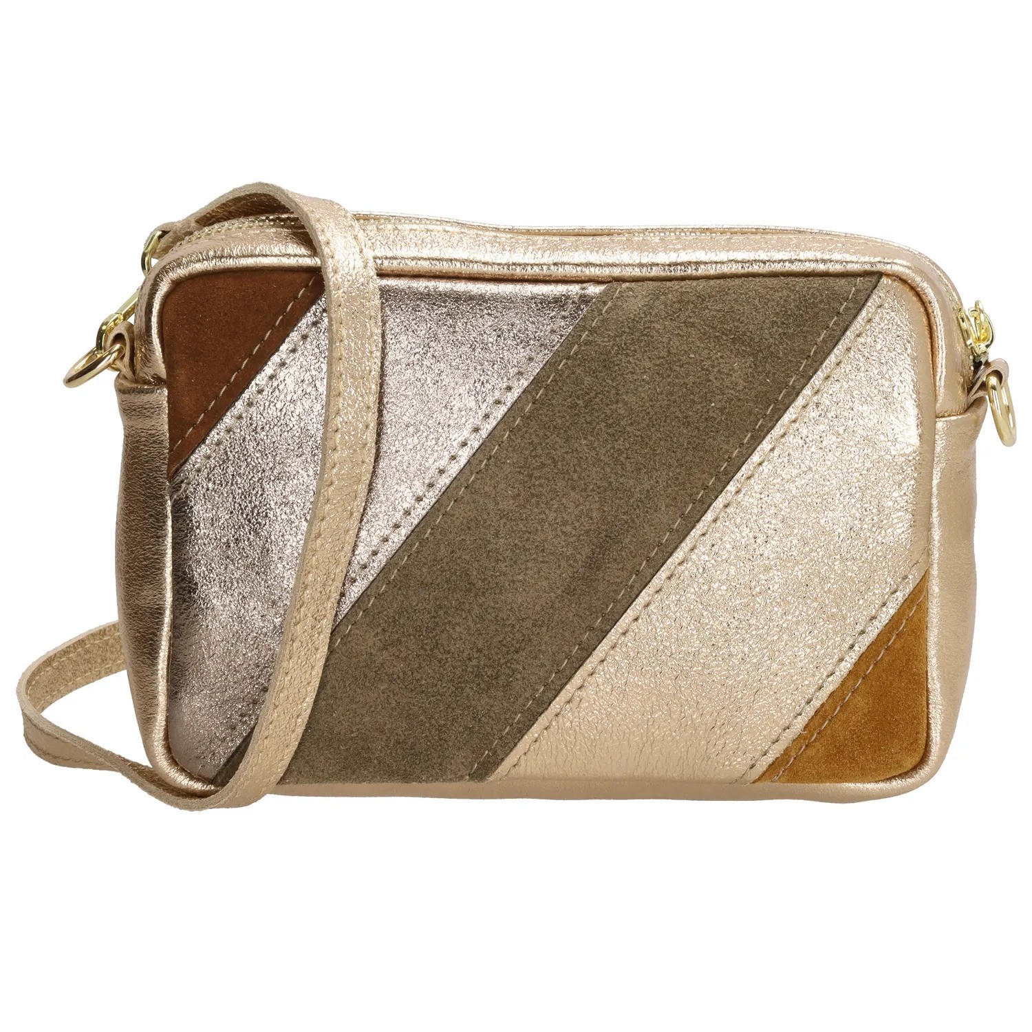 Béžová luxusná kožená crossbody kabelka „Impossible“