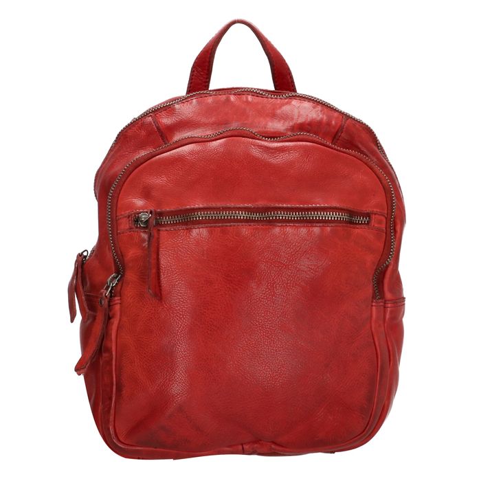 Červený štýlový ruksak z pravej kože „Peru“