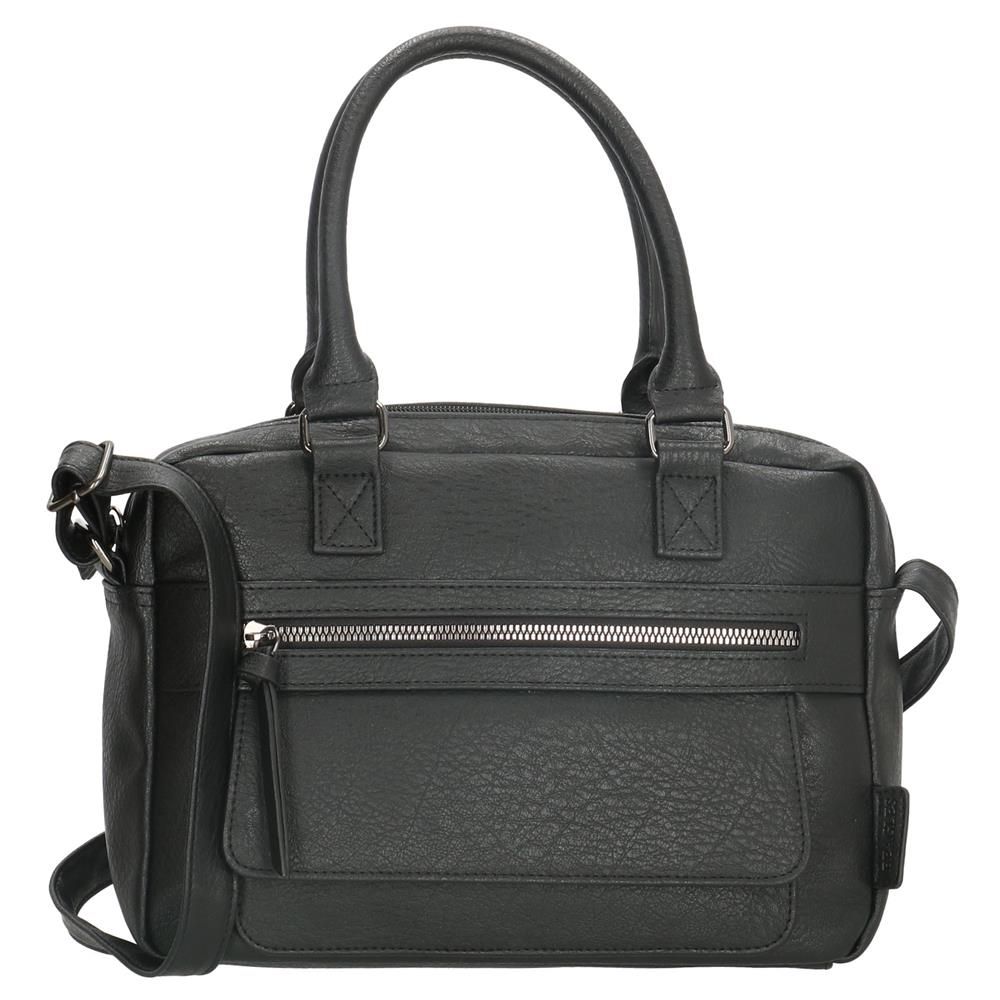Čierna kabelka cez plece s predným vreckom „Zippita“