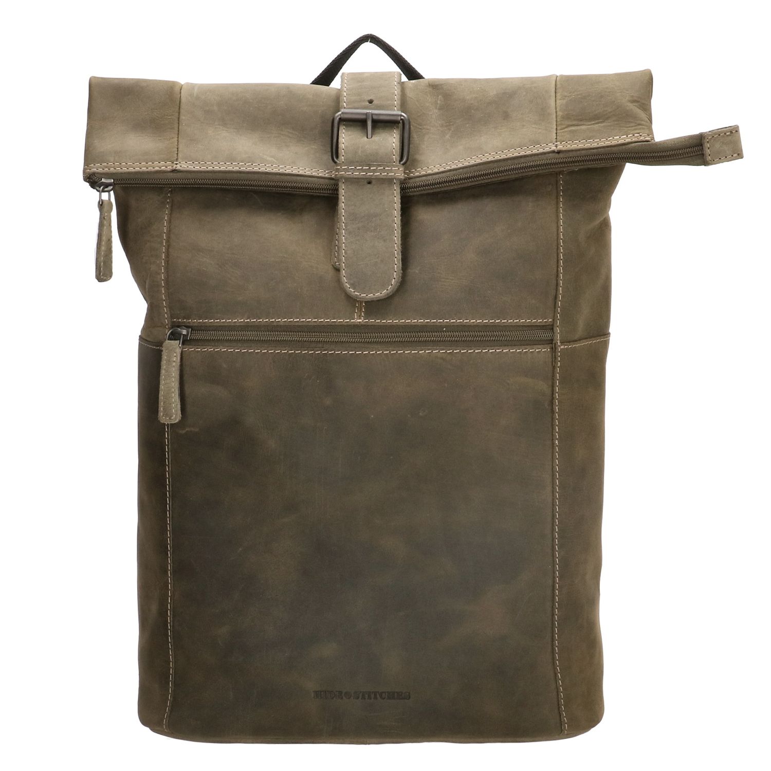 Tmavozelený prémiový ruksak z pravej kože na notebook „Ellegance“