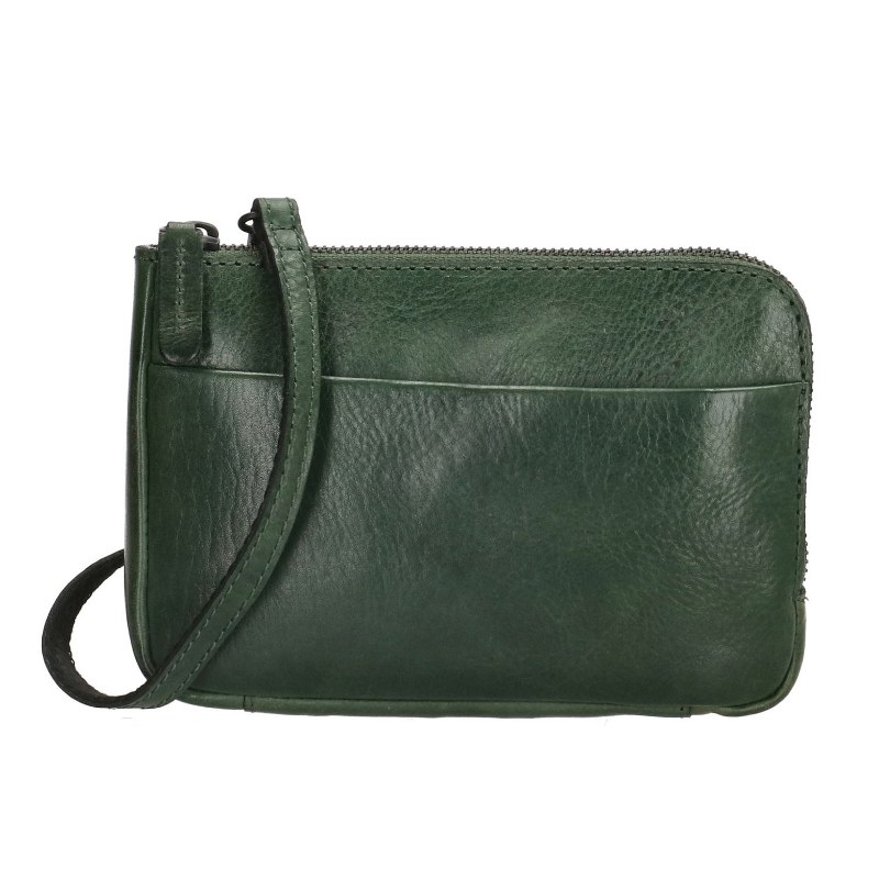 Zelená prešívaná kožená listová kabelka „Mandy“