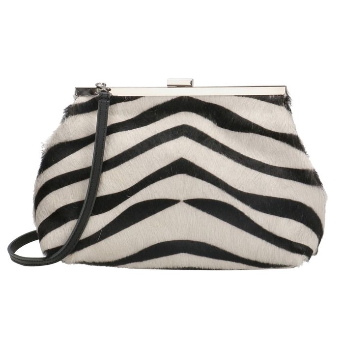 Čierno-biela luxusná kožená crossbody kabelka „Zebras“