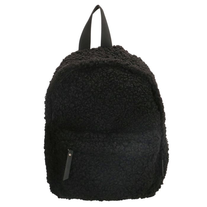 Čierny huňatý vintage batoh „Teddy“