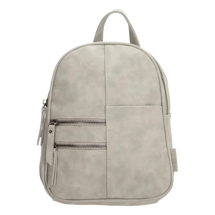 Sivý malý elegantný ruksak „Doublezip“