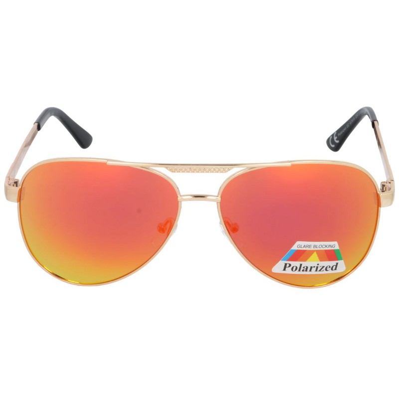 Oranžové polarizačné okuliare pilotky s hrubým rámom "Pilot"