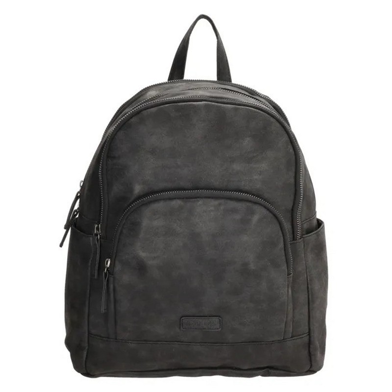 Čierny praktický kožený ruksak „Skyfall“