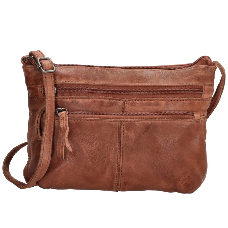 Hnedá prémiová kožená crossbody kabelka „Bonavitta“