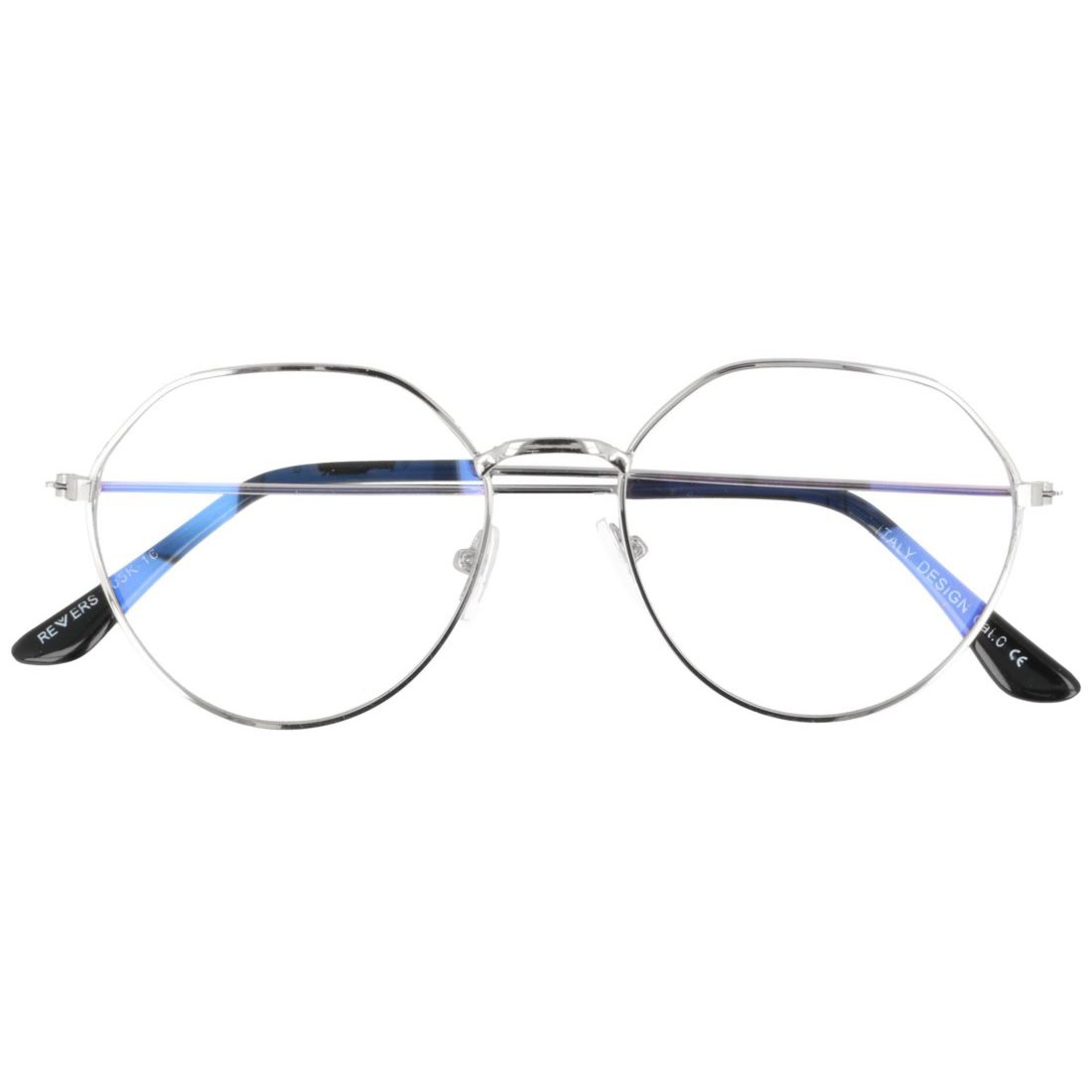 Strieborné okuliare proti modrému svetlu "Ovall"