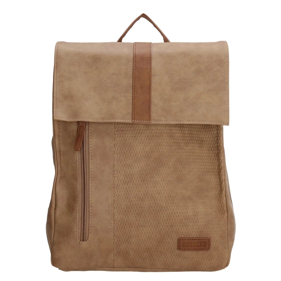 Béžový elegantný kožený batoh „Twister“