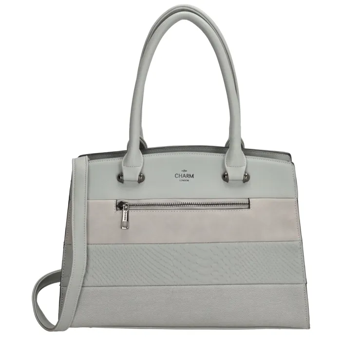 Sivá elegantná pruhovaná kabelka na rameno „Maddie“