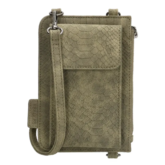 Zelená vrúbkovaná kabelka na mobil „Mamba“