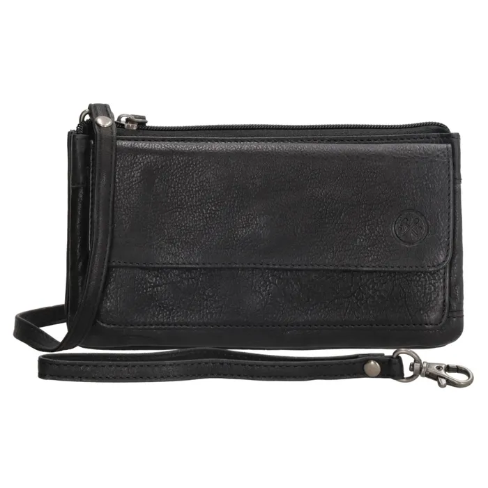 Čierna kožená kabelka na mobil „Lucy“