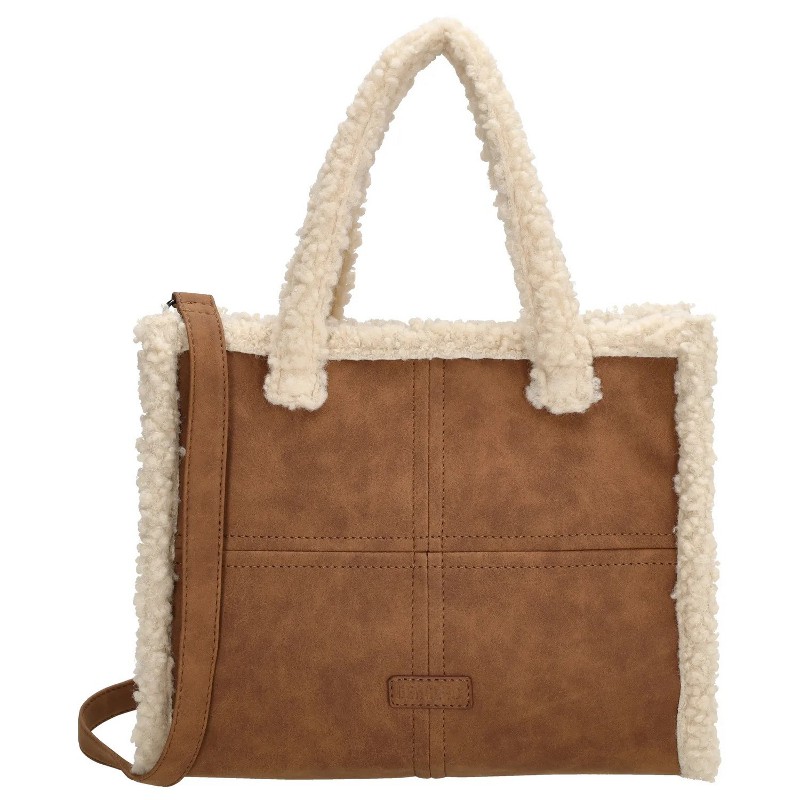Hnedá huňatá crossbody kabelka "Polar Bear"