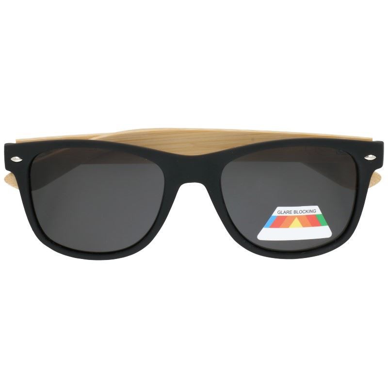 Čierne drevené zrkadlové okuliare Wayfarer "Wood 2"