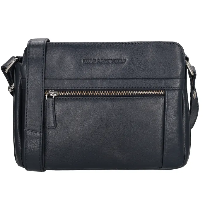 Modrá prešívaná kožená crossbody kabelka „Florenza”