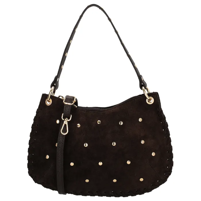 Tmavohnedá luxusná crossbody kabelka z pravej kože „Brilliant”
