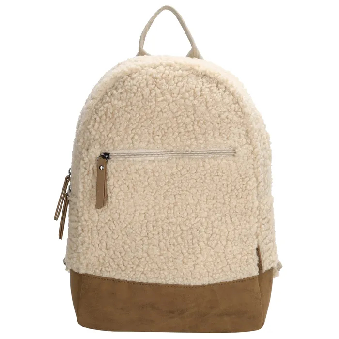 Béžový huňatý vintage batoh „Teddy 2“