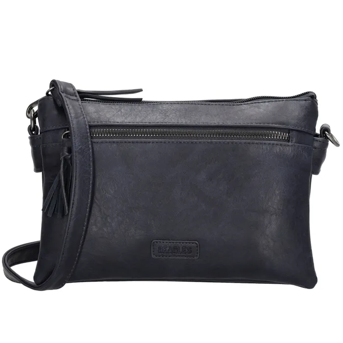 Tmavomodrá crossbody kabelka s príveskom „Nataly”