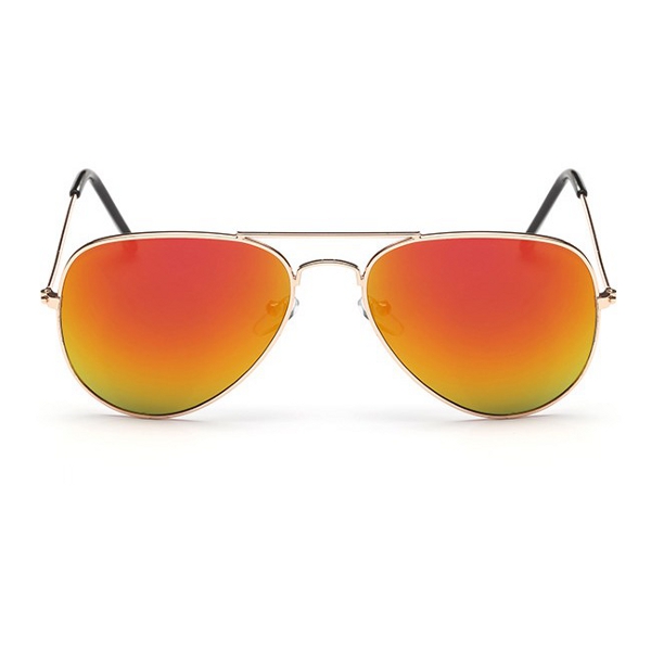 Oranžové zrkadlové okuliare pilotky "Aviator"