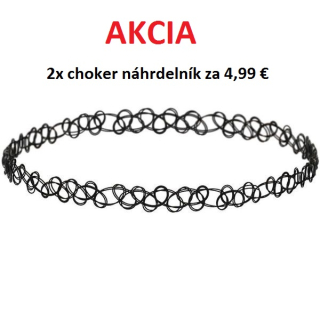 AKCIA: 2x Čierny náhrdelník Choker "Tattoo"