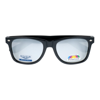 Strieborné zrkadlové polarizačné okuliare Wayfarer