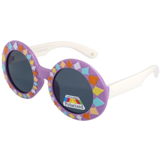 Fialovo-biele detské polarizačné okuliare "Carneval" (3-7 rokov)
