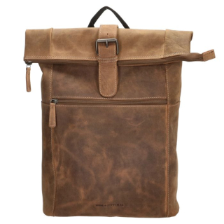 Hnedý prémiový ruksak z pravej kože na notebook „Ellegance“