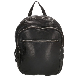 Čierny štýlový ruksak z pravej kože „Peru“