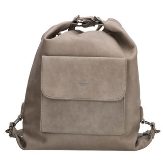 Sivý kožený ruksak a kabelka 3v1 „Universal“