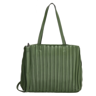 Zelená pásikavá shopper kabelka na rameno „Stripes“